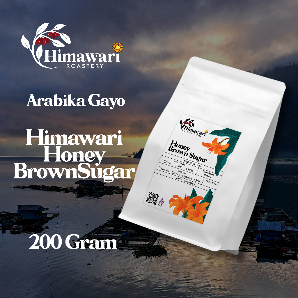 

Himawari Kopi Arabika Gayo Honey BrownSugar Roast Bean dan Bubuk Kopi 200 gram