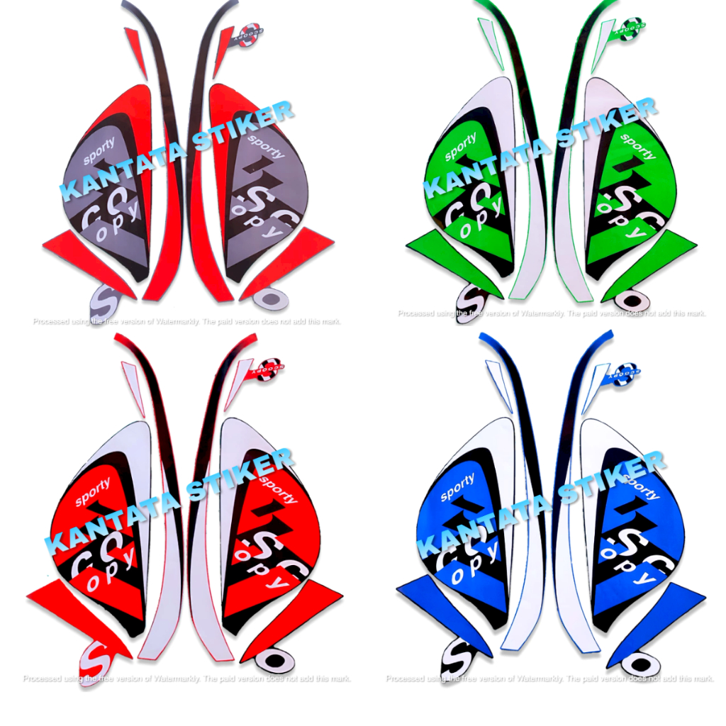 STIKER STRIPING LIS LES BODY MOTOR HONDA SCOOPY SPORTY 2022 VARIASI FULL SET