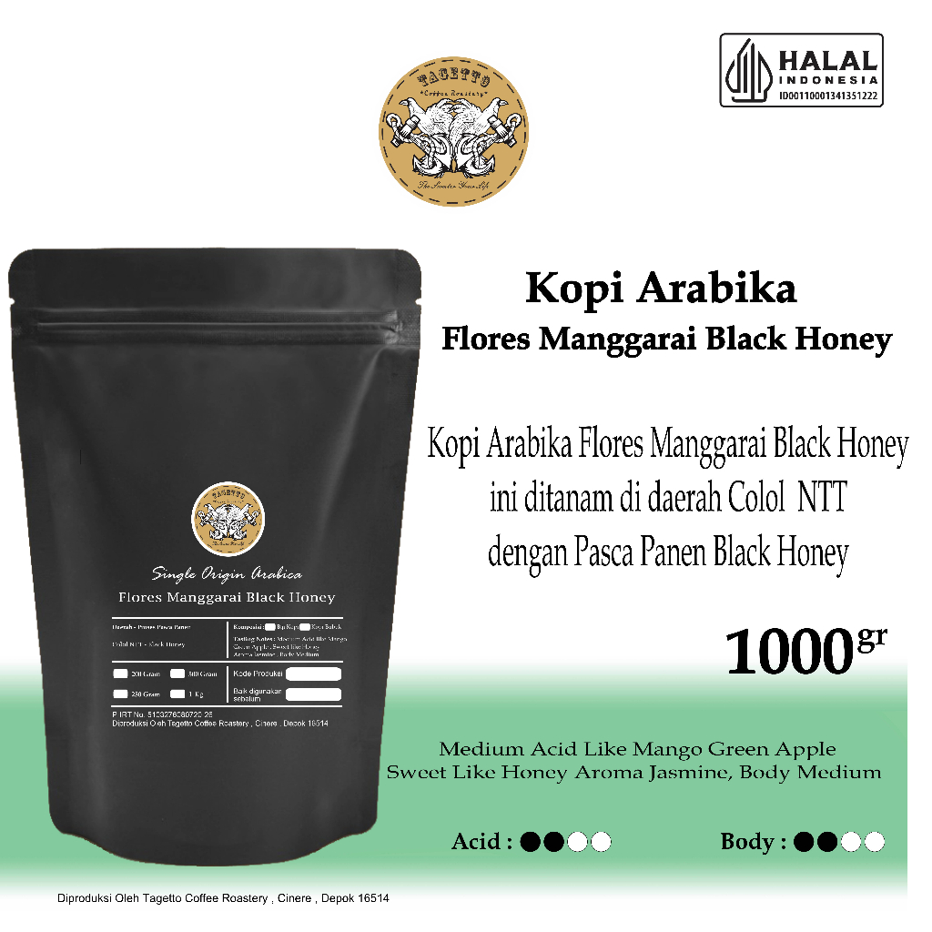 

KOPI ARABIKA FLORES MANGGARAI BLACK HONEY 1KG BIJI / BUBUK SPECIALTY
