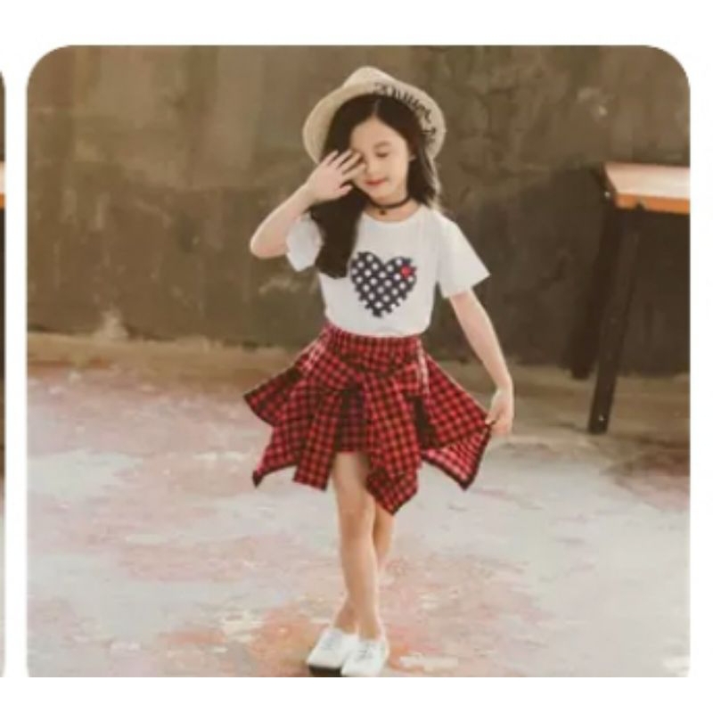 3-8tahun SETELAN ROK IMPORT ANAK junior