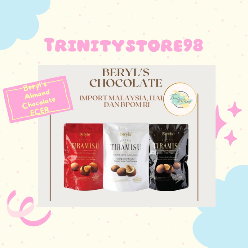 Beryl’s Tiramisu Almond Chocolate Eceran / Beryls Almond White Chocolate / Beryl’s Coklat Almond / C