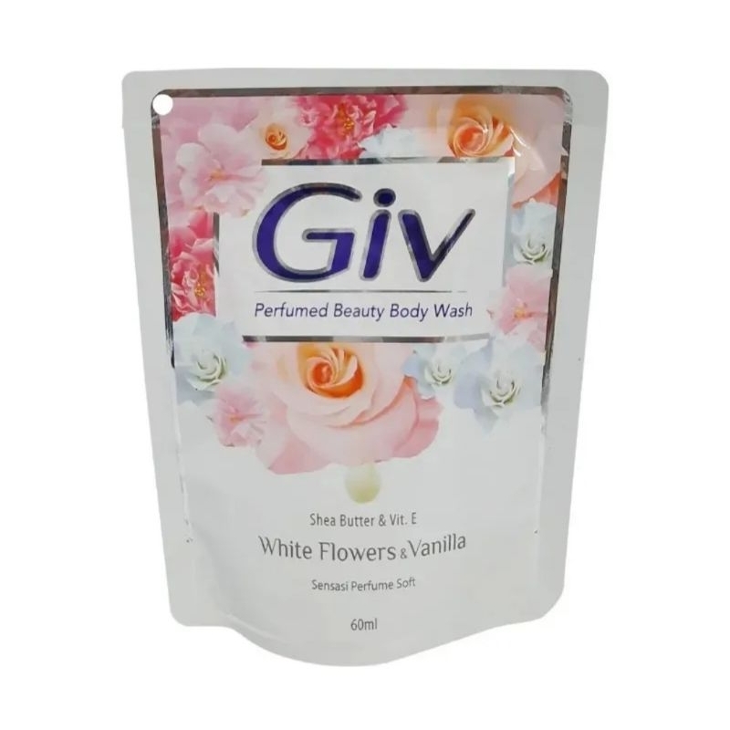 Giv White flower & Vanilla 400 ml - sabun mandi cair refil murah