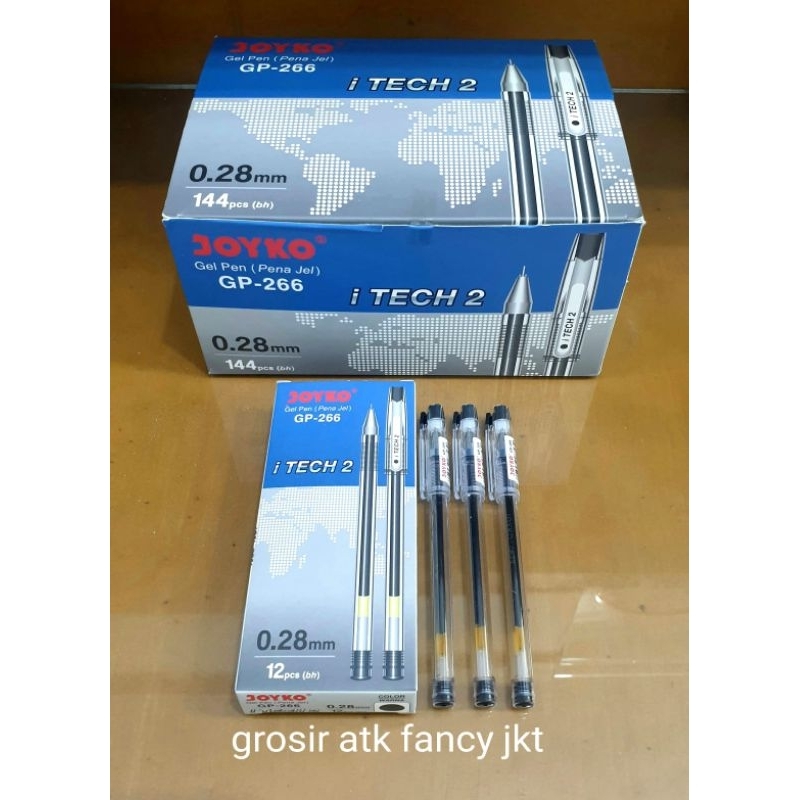 

( 12 buah ) GP 266 HiTech Pulpen Pen Pena Gel Joyko GP-266 iTech 2 0.28 mm / Hi Tech / i Tech
