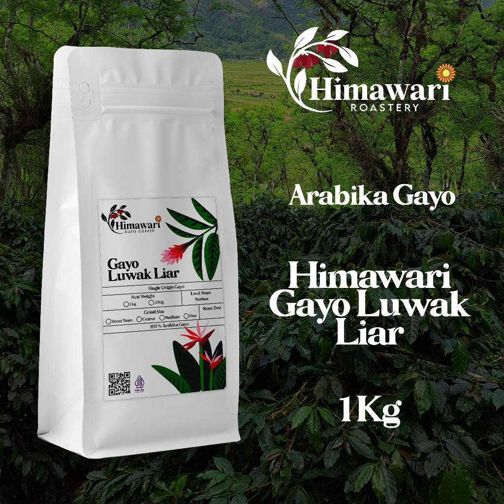 

Himawari Kopi Arabika Gayo Luwak Liar Roast Bean dan Bubuk Kopi 1 KG