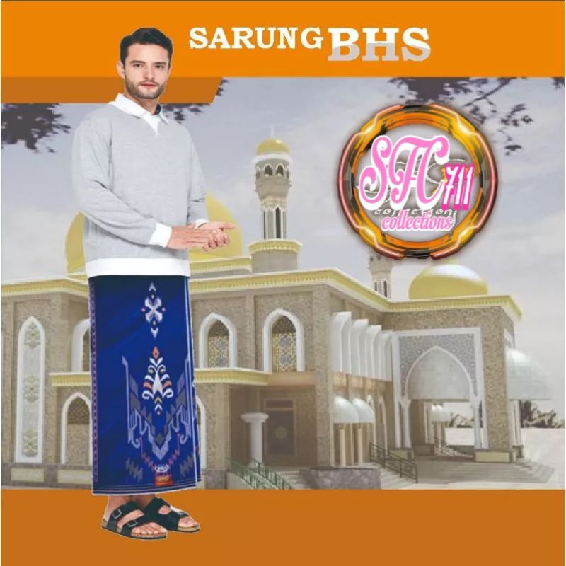SFCPKB Sarung BHS Infinity Gold Motif PKB Biru