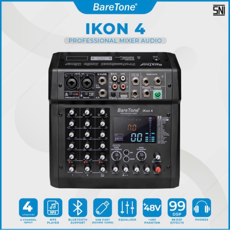 Mixer Audio BareTone IKON 4 - Professional MIxer 4 channel