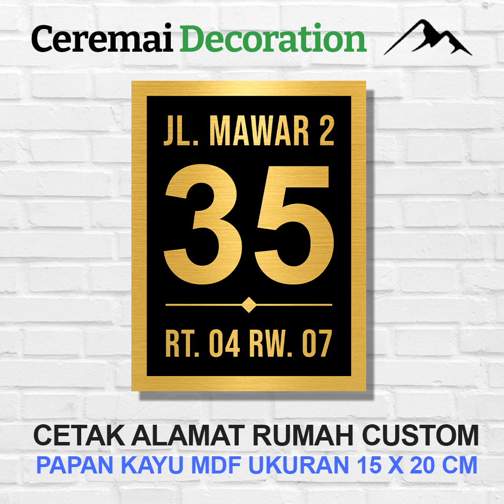 CM DECOR - CUSTOM NOMOR RUMAH PLAT PAPAN ALAMAT NOMER RUMAH KAYU DINDING NAMA JALAN BLOK