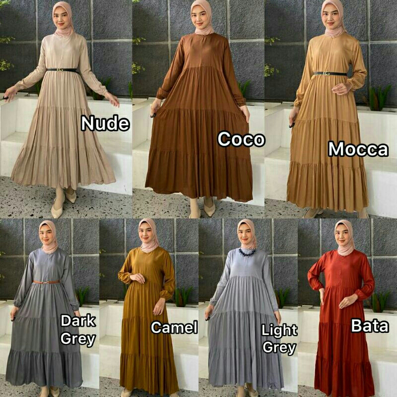 MAXI HOMEY DRESS PART 2 HOMEDRESS DASTER RUMAH BUSUI LENGAN PANJANG BAHAN KATUN RAYON COTTON POLOS W