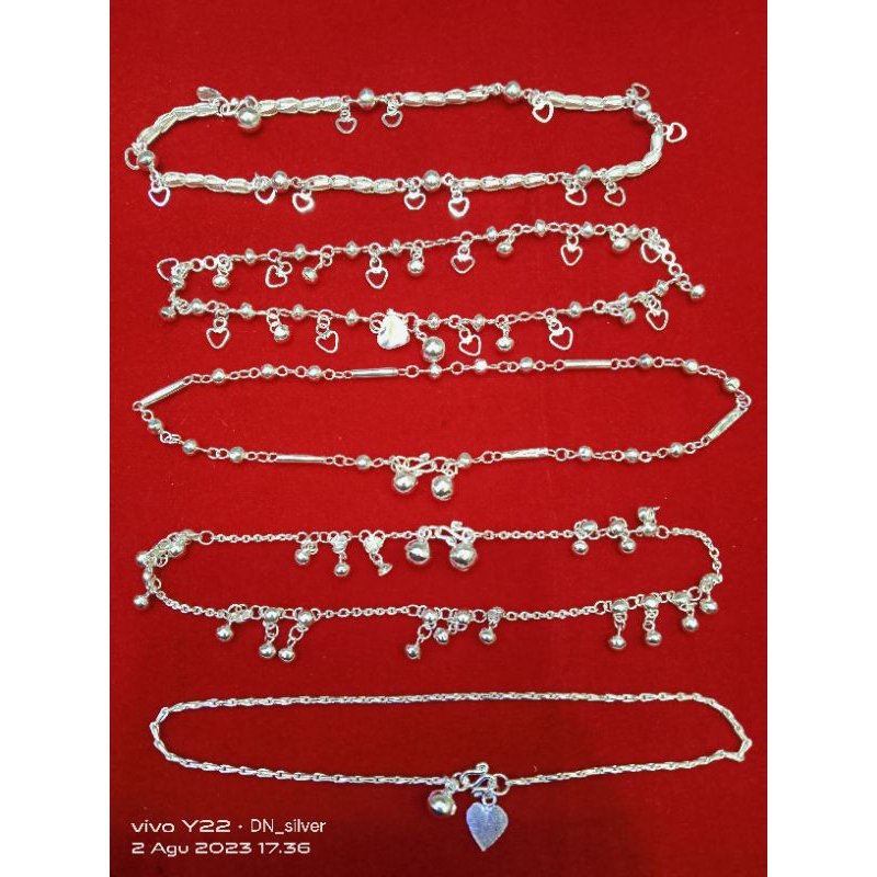 Gelang kaki perak dewasa