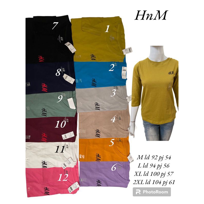 Kaos wanita Hnm | Oblong cewek | Kaos 7/8 wanita | Kaos remaja | Kaos branded | kaos polos wanita