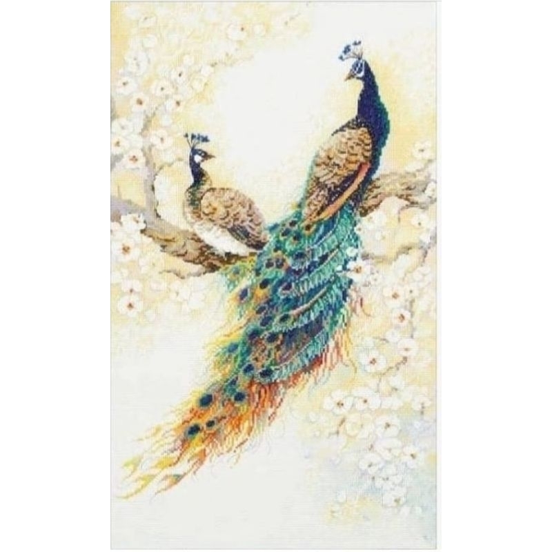 paket kristik burung merak permata 14ct cross stitch sulaman sulam silang craft diy kerajinan tangan