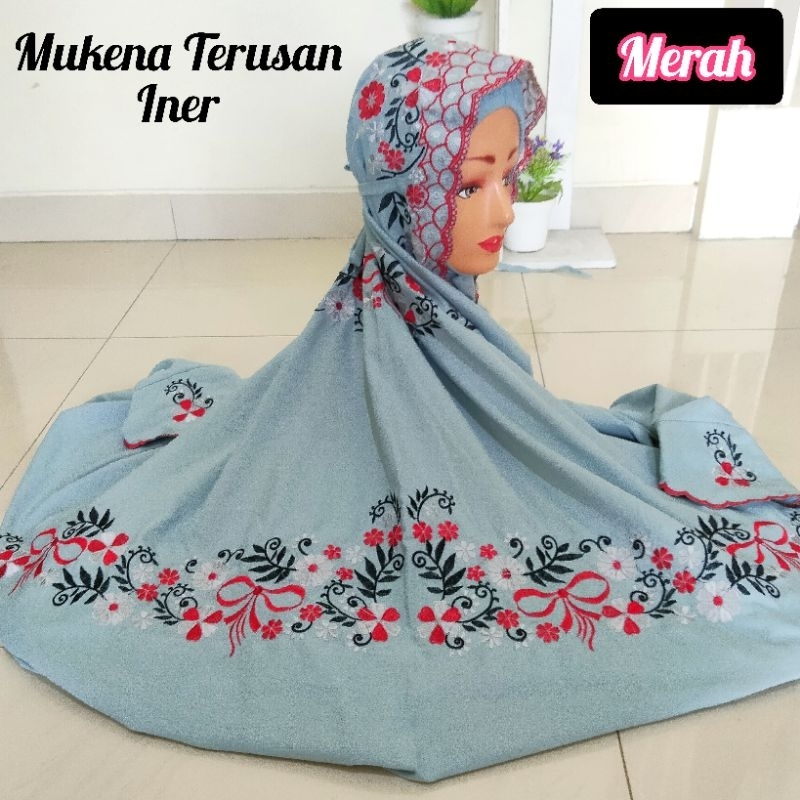 MUKENA LAJURAN WARNA DEWASA BORDIR MODEL INER/CIPUT TERUSAN MUKENAH LANGSUNGAN POLINO EVATA