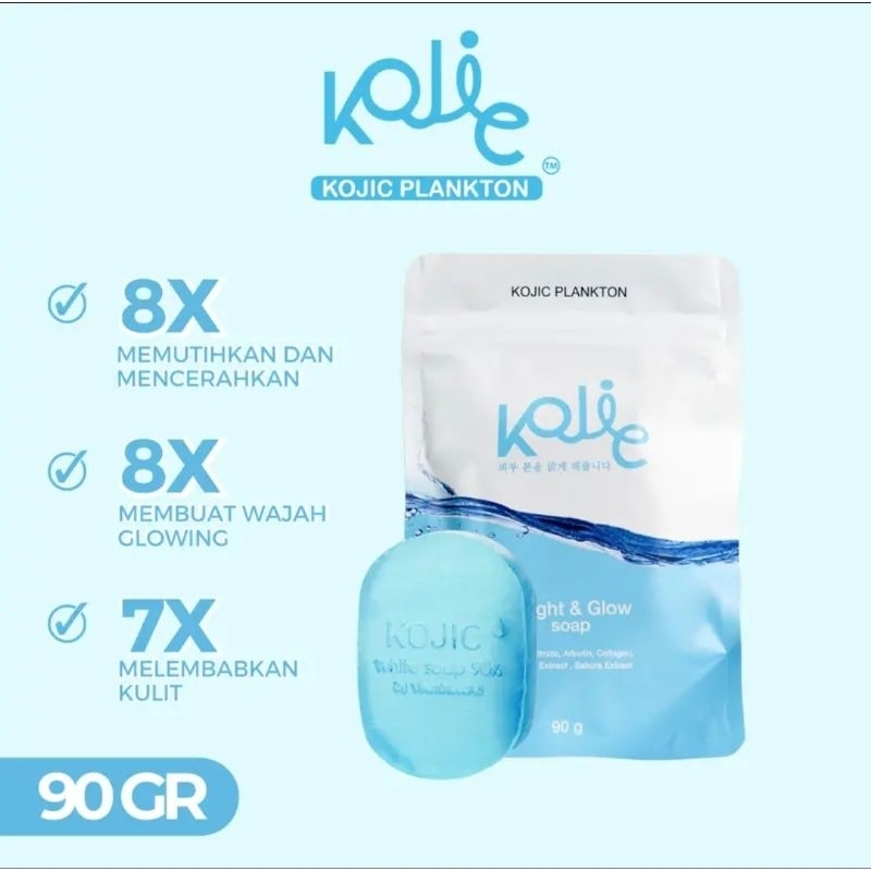 READY KOJIC ACID PLANKTON BRIGHT & GLOW SOAP 90gr, sabun pemutih badan &wajah
