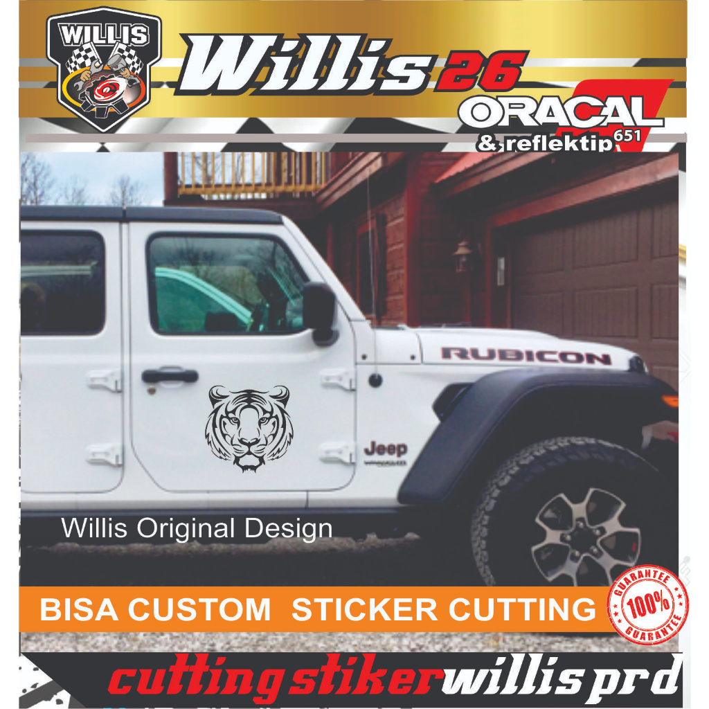 Cutting Sticker Mobil Sticker Kepala Macan Terkeren