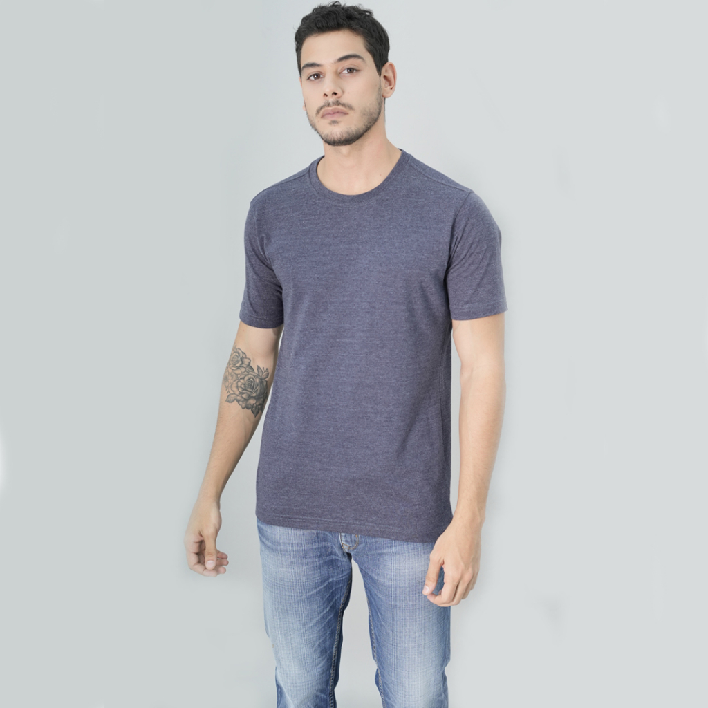 Johnwin - Slim Fit - Kaos Polos - Kaos Essential - Biru - Variasi Warna - FTS.622.S484.09.C-S/S - Fr