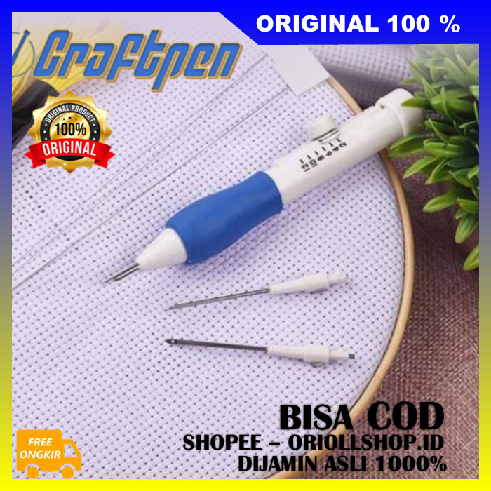 Craftpen Embroldery Pokes Needle Punch Alat Sulam Bordir Manual Portable Alat Bordir Sulam 3 Ukuran 