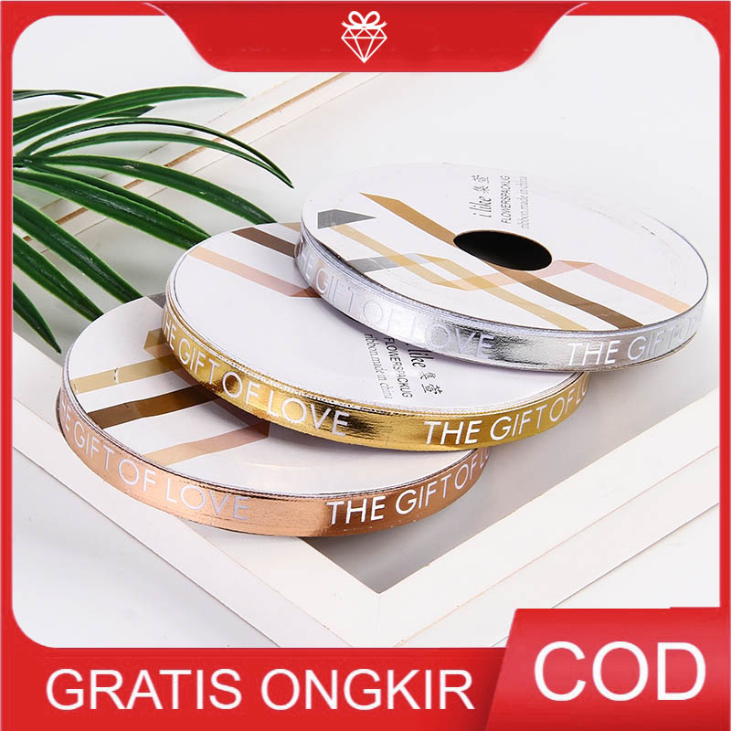 

ECER 5METER Pita 1cm "THE GIFT OF LOVE" - Pita Kado kerajinan PS013