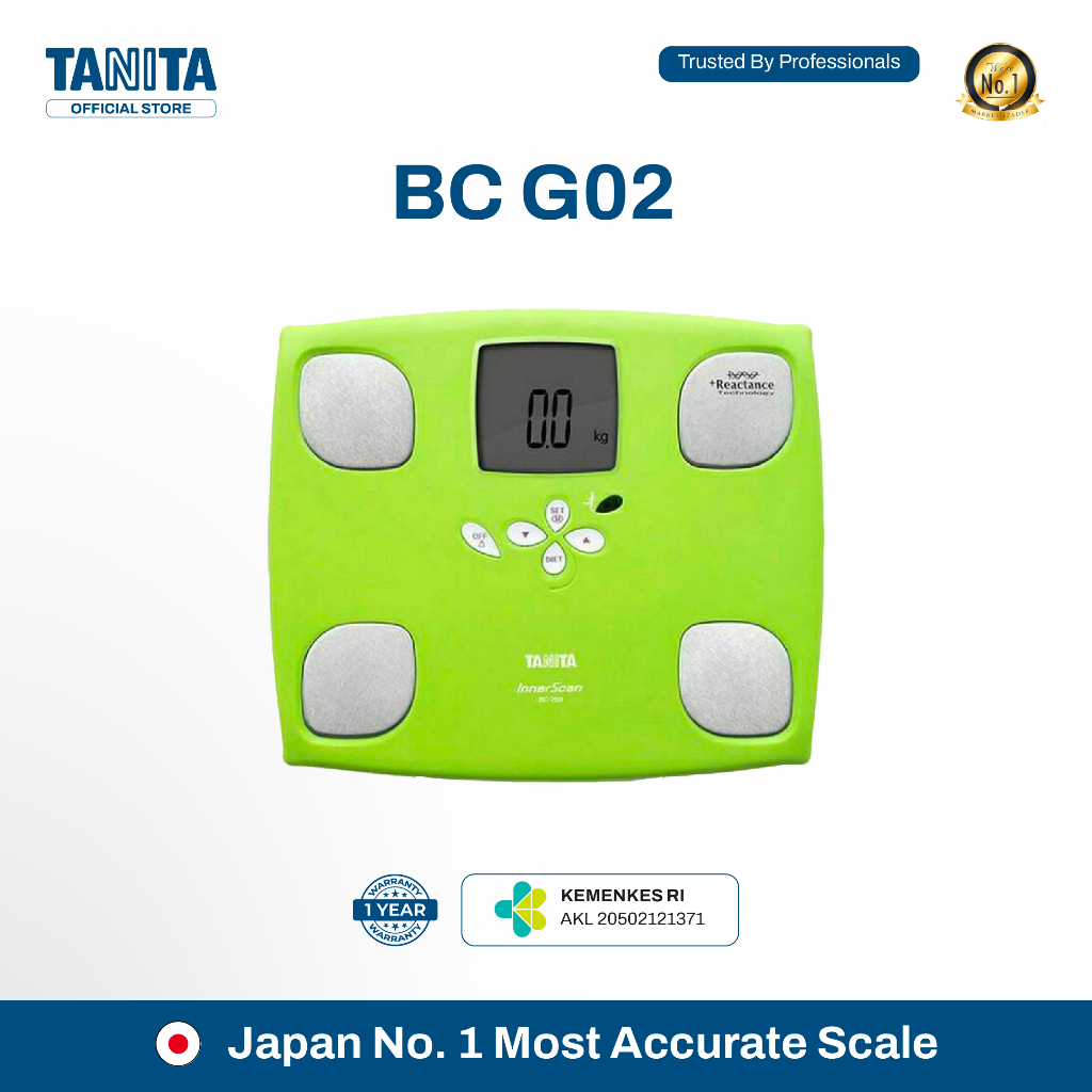 TANITA BC-G02 Timbangan Badan Digital BMI 9 in 1 Fitplus Green