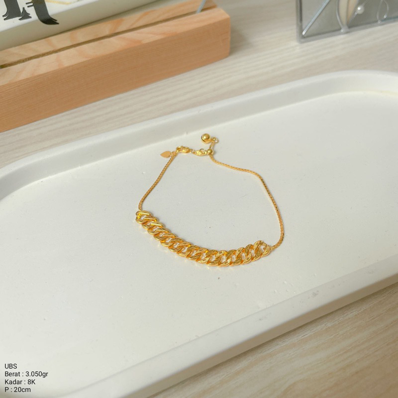 Perhiasan Gelang Emas Sisik Naga Yellow Gold UBS 8k / 375