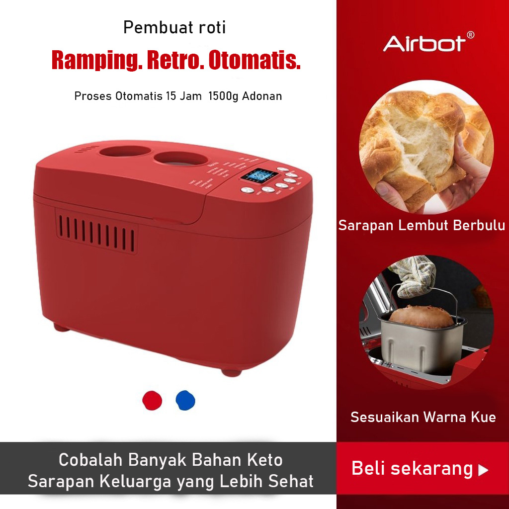 Airbot BM3800/BM2800 Bread Maker Mesin Pembuat Roti Mixer Roaster 1500g Blender Pemanggang Roti