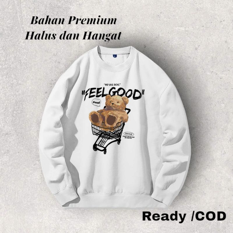Sweater Suwiter Switer Crewneck Crewnek Bear Trolley Fasion Pria Cowok Wanita Cewek Kece Distro Teba