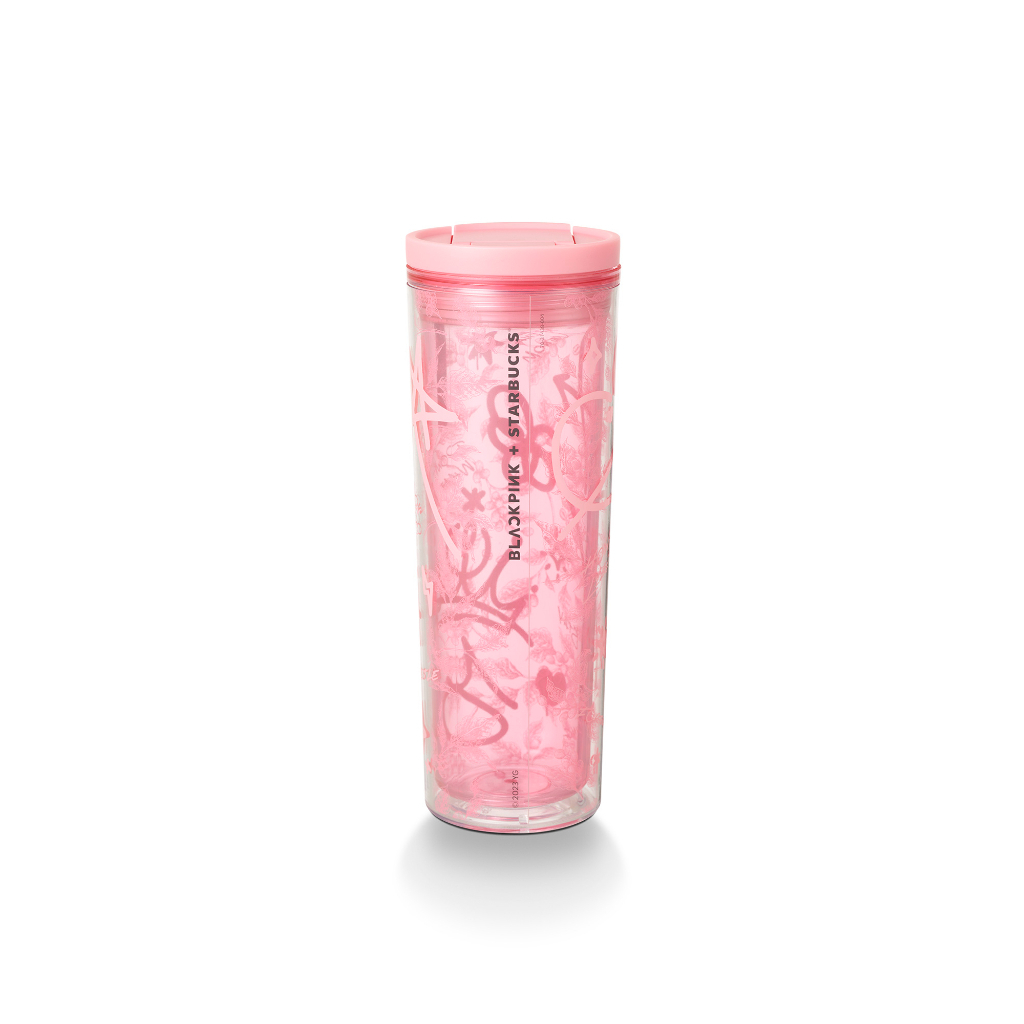 Starbucks Blackpink Tumbler Pink Doodles 16oz Grande Plastic Bottle Water Lisa Jennie Jisoo Rose Box