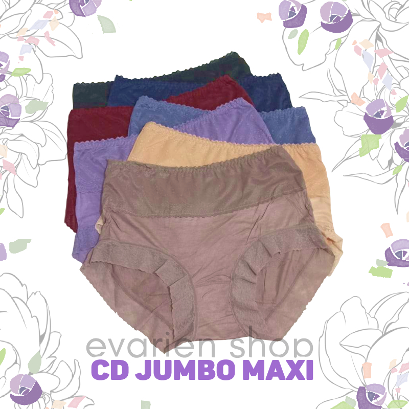 EVARIEN - CD Jumbo Maxi Celana Dalam Brokat Katun Spandex
