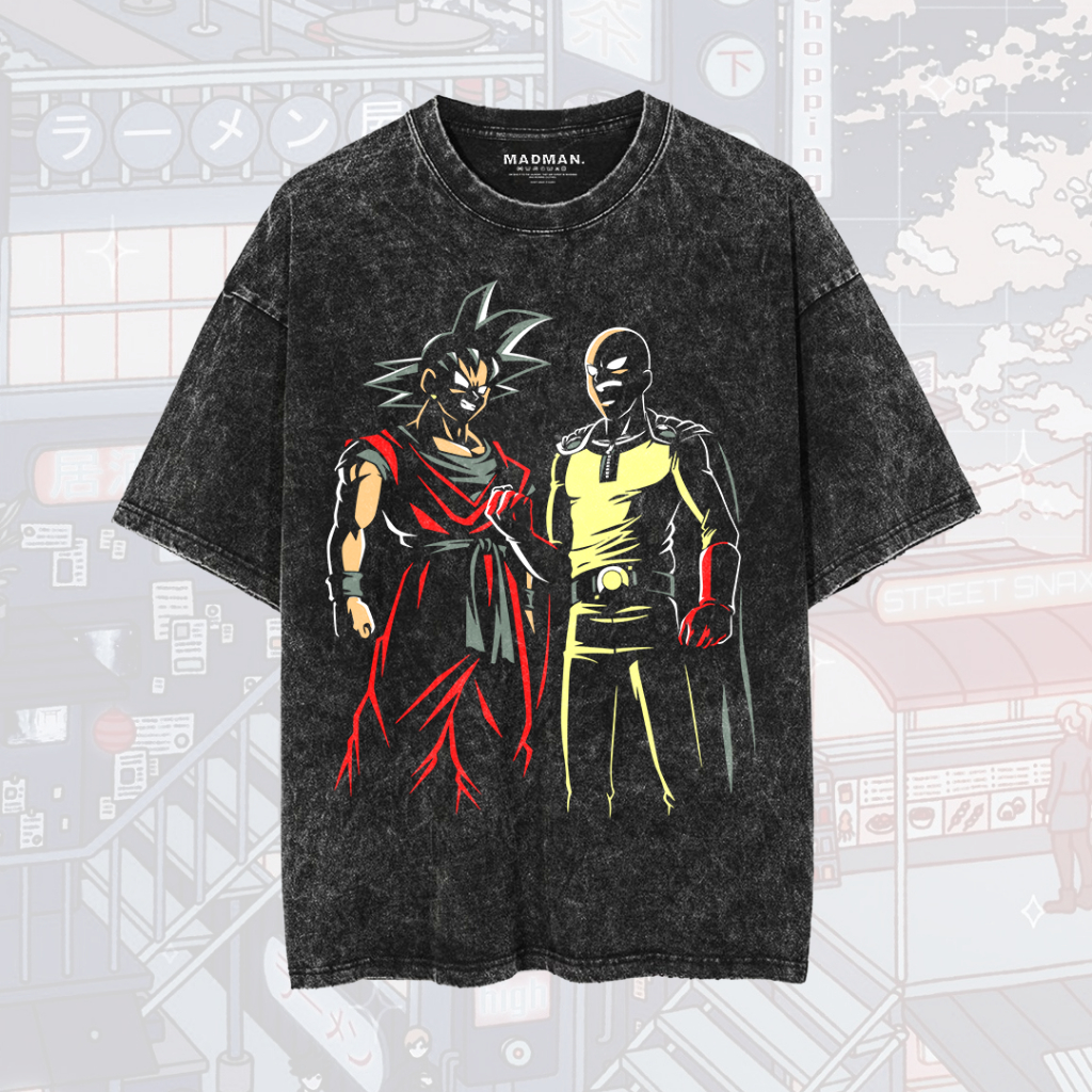 MADMAN Kaos Anime Oversize Washed DRAGON BALL “SAITAMA AND GOKU” | WO AI2-08