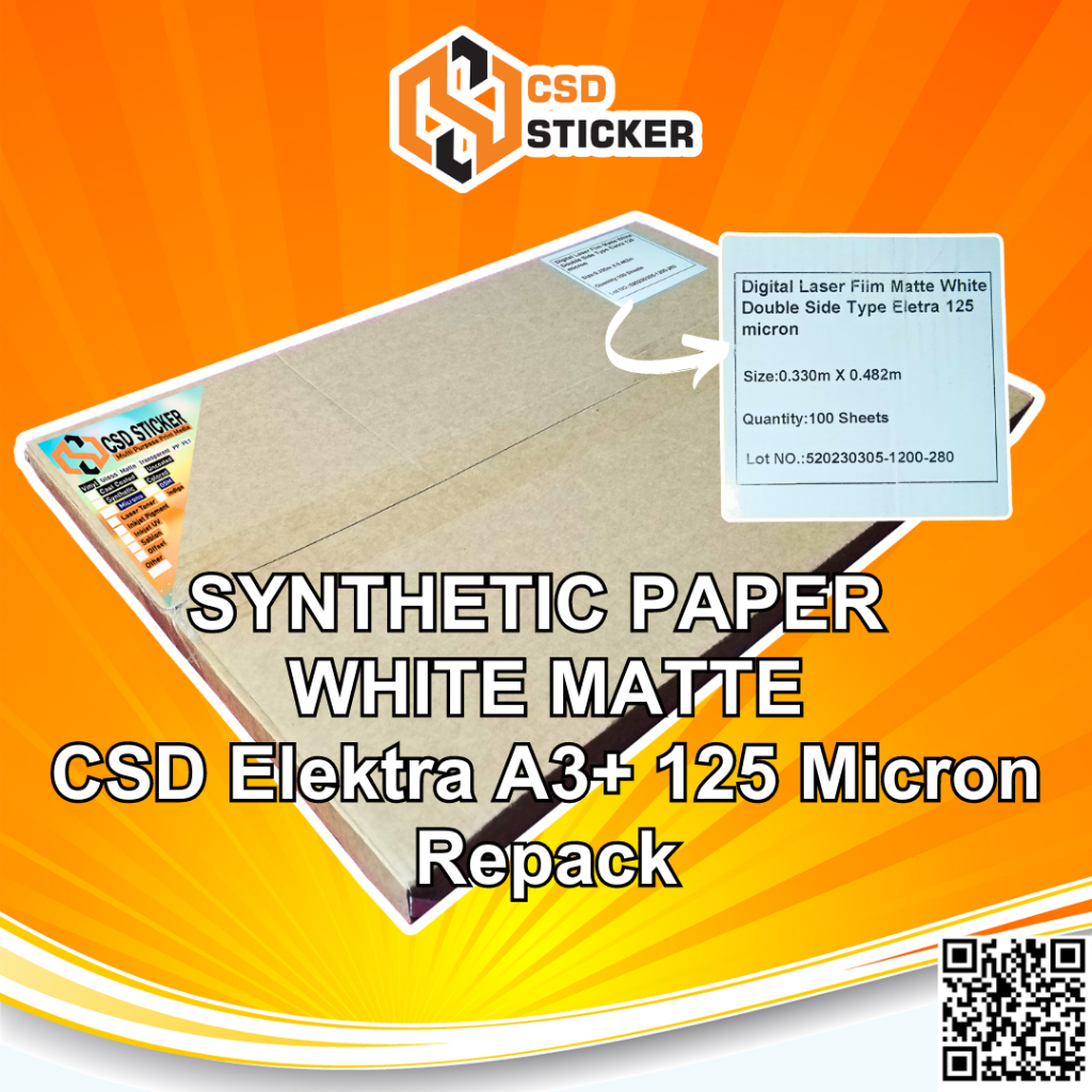 

Kertas Sintetik - Synthetic White Paper seperti LMO/YUPO 125 Micron Repack -50 Lembar