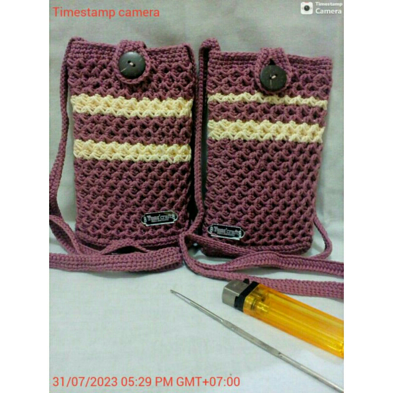 tas rajut hp tas selempang wanita tas rajut handmade tas hp tas wanita selempang Sling bag rajut