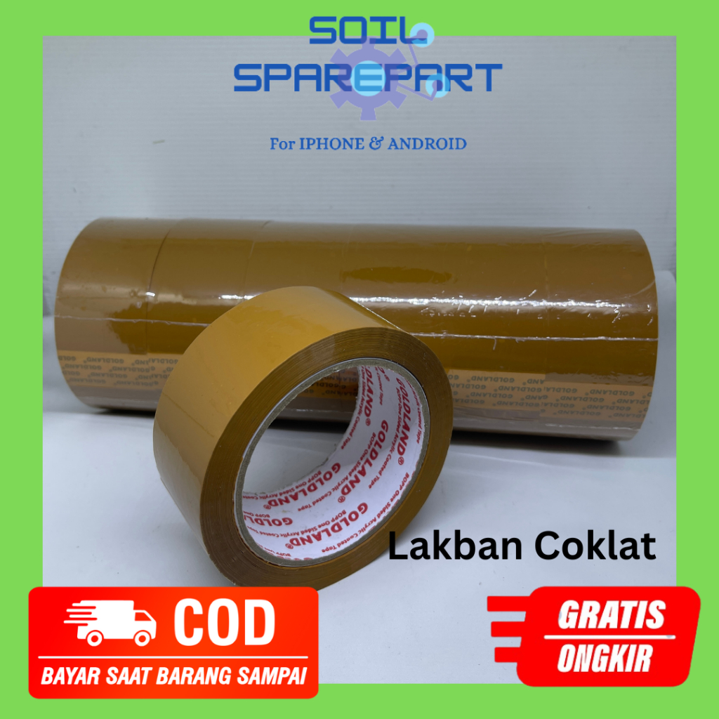 

GoldLand Lakban COKLAT OPP 1 DUS Besar Jumbo 45mm x 90 Yard Isolasi Selotip Premium SUPER REKAT ANTI PUTUS