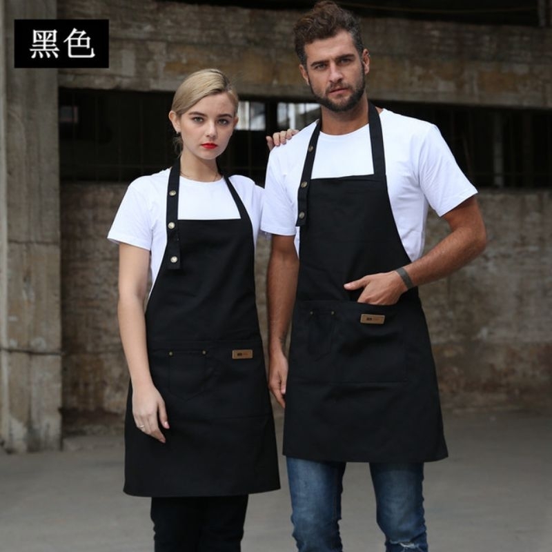 APRON.CO Celemek Waterproof Apron Masak Dapur Pria Wanita Chef Pelayan Cafe Waiter
