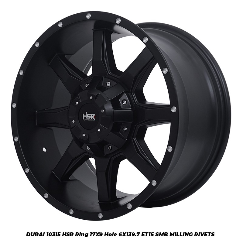 VELG RACING HSR TYPE DURAI RING17 HOLE6X139,7 BUAT MOBIL PAJERO FORTUNER HUMMER DLL
