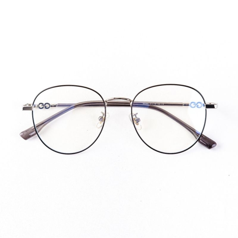 Frame Kacamata + Lensa Oval Metal 66055
