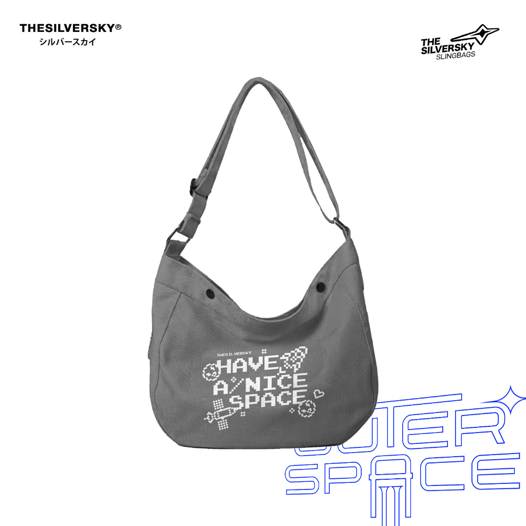 Thesilversky Nice Space Canvas Sling Bag Premium | Tas Selempang Kanvas Korea