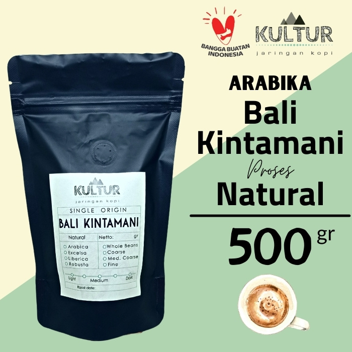 

COFFEE BEAN BIJI KOPI ARABIKA BALI KINTAMANI NATURAL PROCESS 500 GR