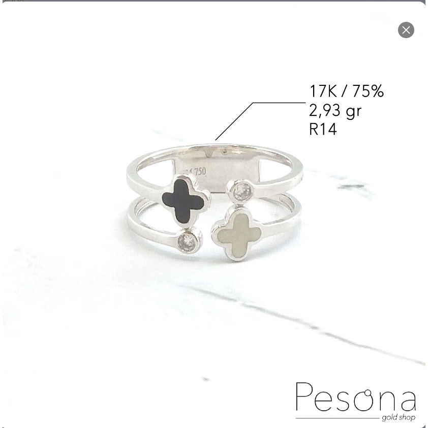 CINCIN EMAS PUTIH MODEL DOUBLE LAYERS VC R14 | 17K | 2,93 gram
