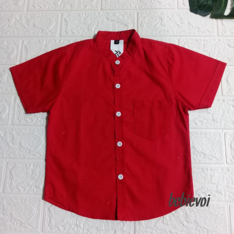 kemeja anak laki-laki warna merah kemeja anak laki-laki polos