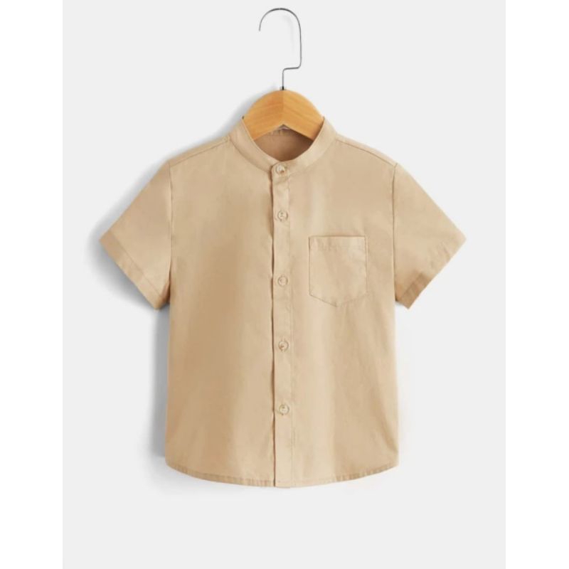 kemeja anak laki-laki warna Mocca kemeja anak laki-laki polos