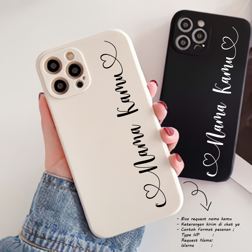 Softcase Macaron Custom Nama Love All Type Smartphone - Softcase Custom - Casing HP- Case HP - Casin