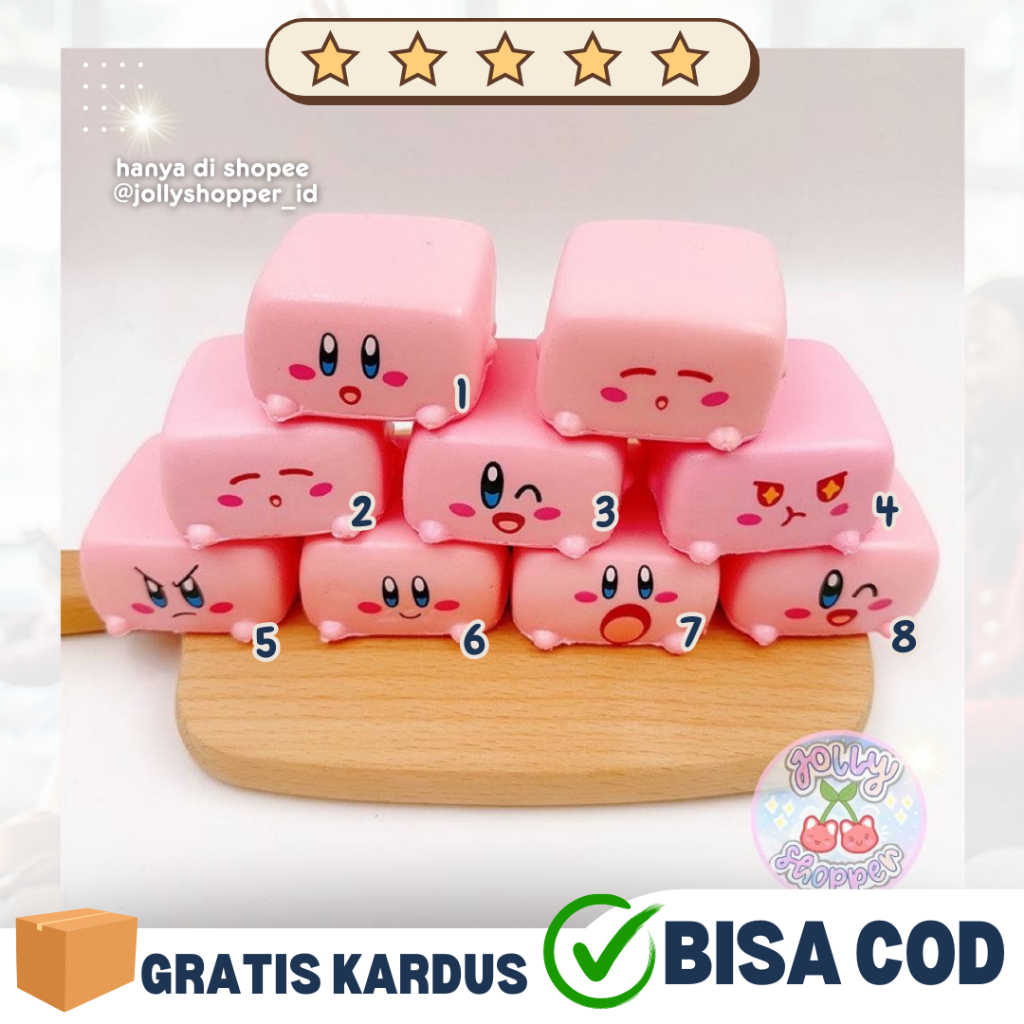 [READY STOCK] Kirby Tofu Cube Squishy / BNIP Impor