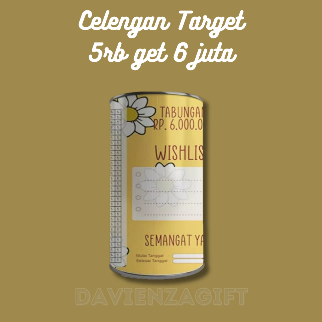 Celengan Target 6 Juta Pecahan 5k Ukuran 20x10cm