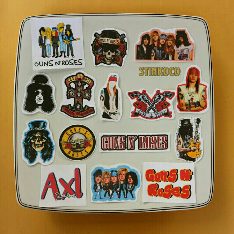 

[15PCS] STICKER GUNS N ROSES / GNR / AXL ROSE ISI 15 SIZE LEBIH BESAR