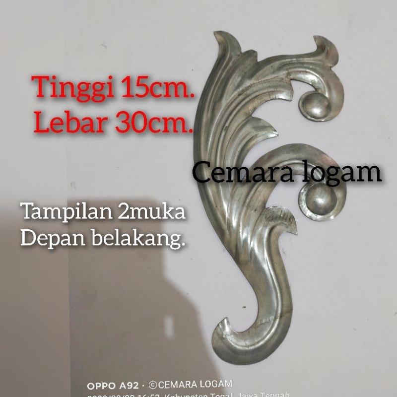 alferon plat besi 30x15cm tampilan 2muka ornamen pagar besi STENLIS