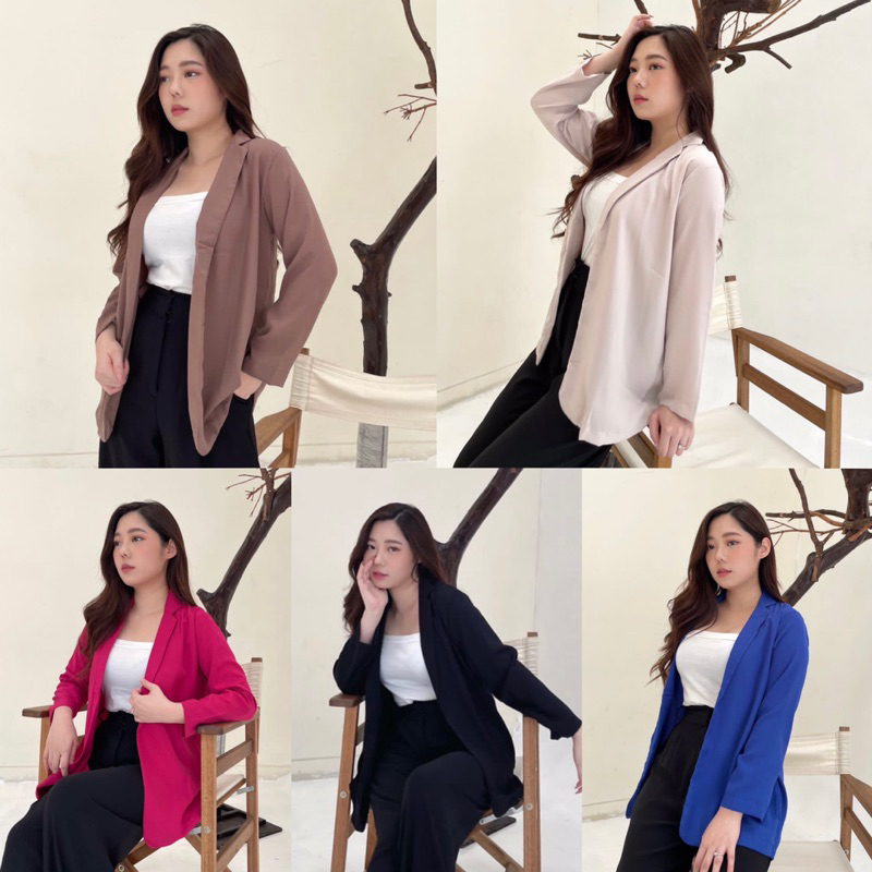 Amena Blazer - Blazer / Blazer Kantor / Blazer Flowy / Baju Kantor / Baju Kuliah / Pakaian Wanita / 