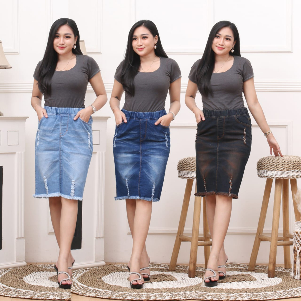 Rok Jeans Wanita // Rok jeans pendek // Rok Mini Korea // ootd kekinian murah