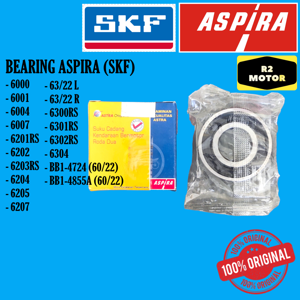 BEARING LAKER LAHER BERING BANTALAN RODA AS RODA BELAKANG 6000 6001 6004 6007 6201 6202 6203 6204 62