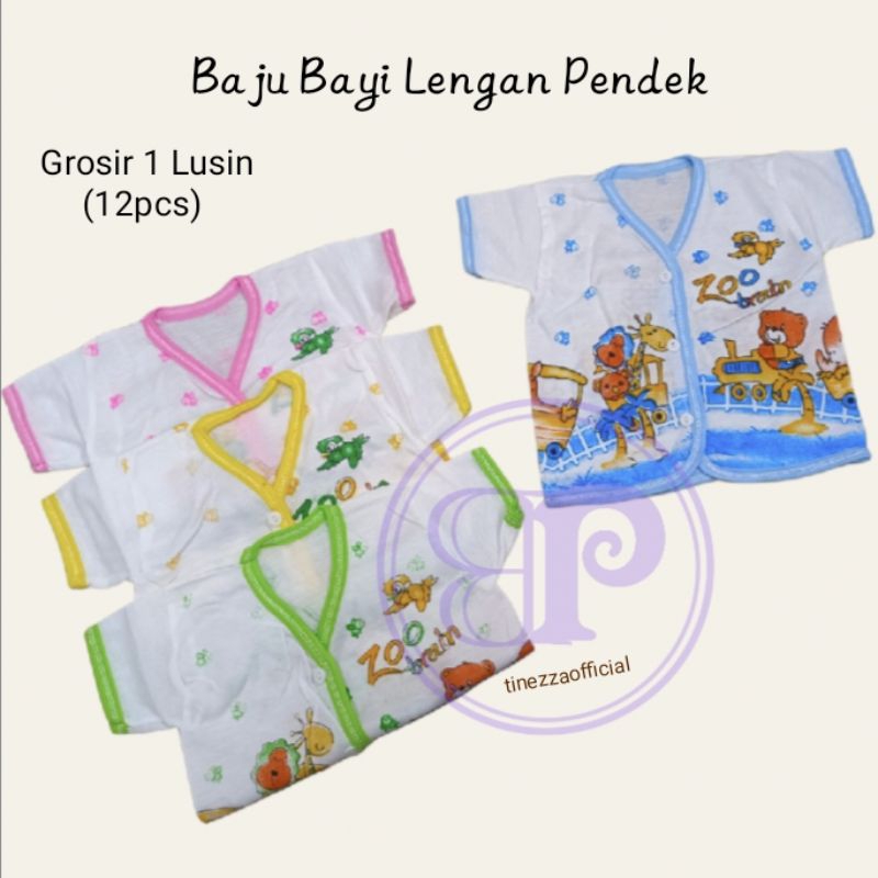 1 Lusin Baju Atasan Bayi Lengan Pendek Newborn / baju bayi laki dan perempuan