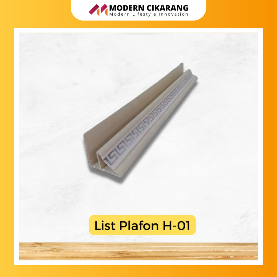 List Plafon PVC Tipe H.01 / List Pinggir Segitiga Motif Batik Silver