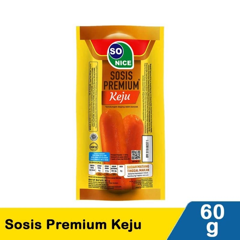 

So Nice Sosis Siap Makan Premium Keju 60G